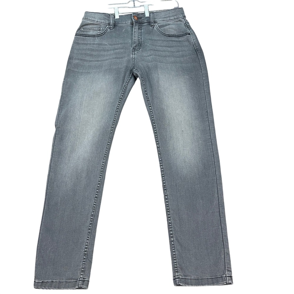 Mugsy Beans Jeans Mens 31x30 Gray Slim Straight Stretch 5 Pocket Denim Twill EUC